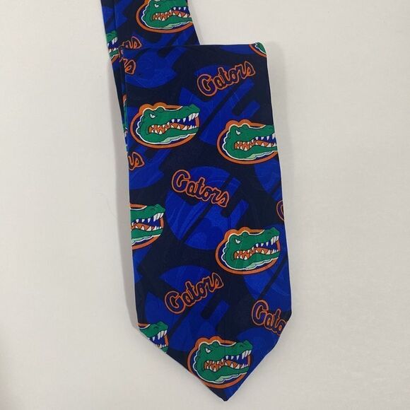 Florida Gators Football Merge Left Orange Blue Neck Tie - Picture 14 of 16